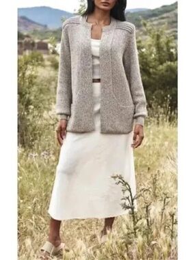 Simply Natural Women's One Size Melange Tan Alpaca Linda Ebel Cape‎ Open Sweater